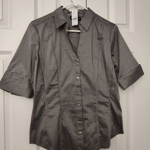 New York & Company Gray Women's dress shirt